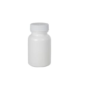 75cc/2.5 oz. White HDPE Packer Bottle with 33/400 White Ribbed Cap with F217 Liner