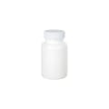 100cc/3.4 oz. White HDPE Packer Bottle with 38/400 White Ribbed Cap with F217 Liner