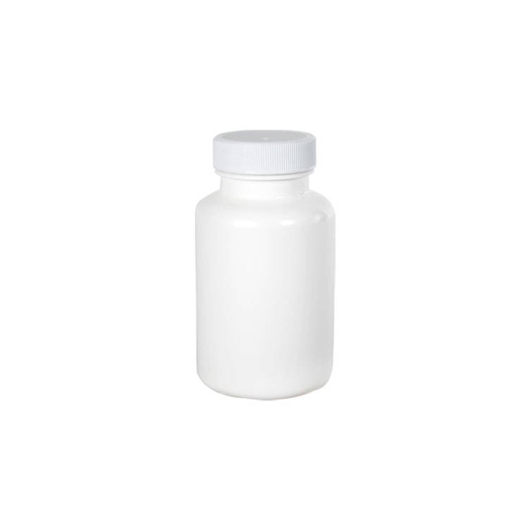 175cc/5.9 oz. White HDPE Packer Bottle with 38/400 White Ribbed Cap with F217 Liner