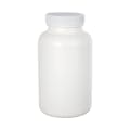 500cc/16.9 oz. White HDPE Packer Bottle with 53/400 White Ribbed Cap with F217 Liner