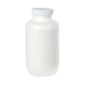 750cc/25.4 oz. White HDPE Packer Bottle with 53/400 White Ribbed Cap with F217 Liner