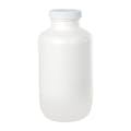 950cc/37.4 oz. White HDPE Packer Bottle with 53/400 White Ribbed Cap with F217 Liner