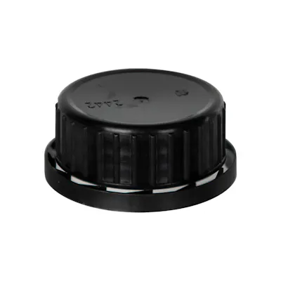 Black Tamper Evident Cap with Foam/Aluminum Liner for Agrochem Bottle