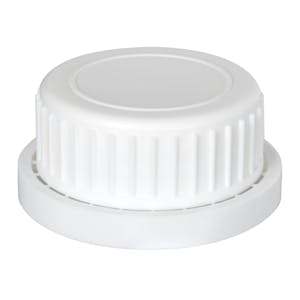 White Cap with Foam/Aluminum Liner for Type 62 Bottle