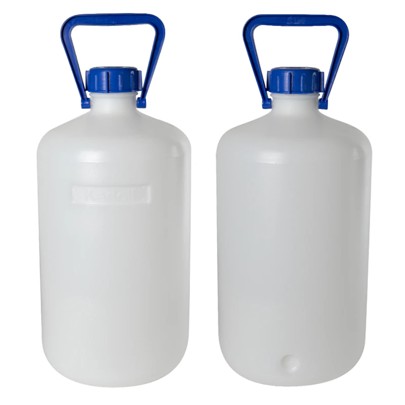 10 Liter Kartell® Heavy Walled Narrow Mouth HDPE Round Carboy