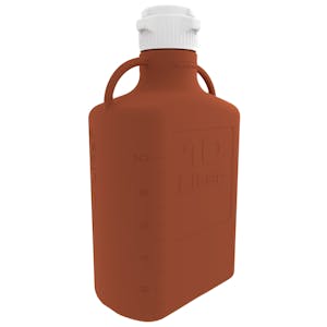 10 Liter Amber EZgrip® HDPE with 83mm Closed Cap