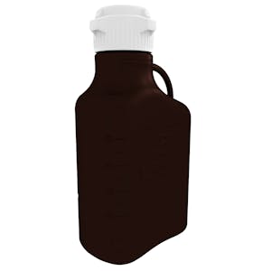 5 Liter Dark Amber EZgrip® HDPE Carboy with 83mm Closed Cap