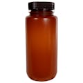 500mL Nalgene™ Wide Mouth Translucent Amber HDPE Bottle with 53/415 Cap
