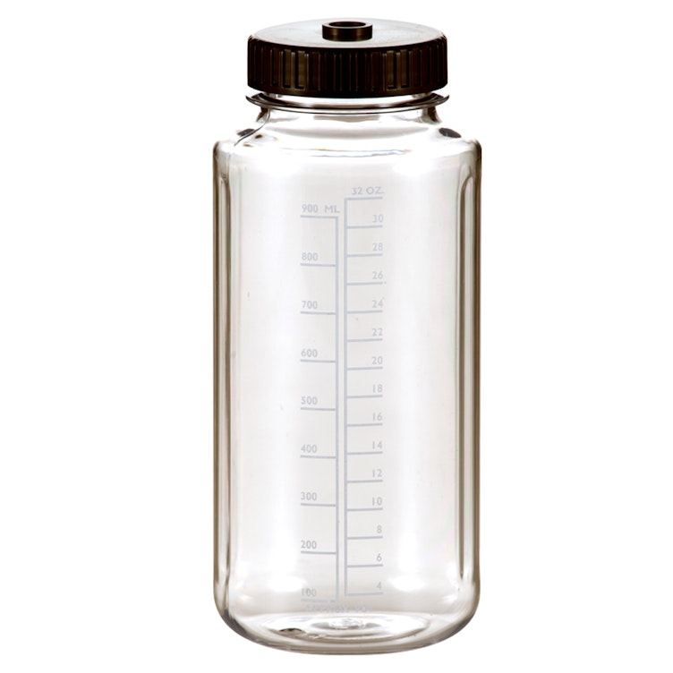 8 Oz Glass Bottle / Flask With Clamp Seal Plastic Lid.
