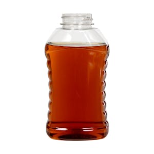 16 oz. (Honey Weight) PET Ribbed Hourglass Bottle with 38/400 Neck (Cap Sold Separately)