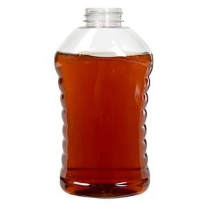 32 oz. (Honey Weight) PET Ribbed Hourglass Bottle with 38/400 Neck (Cap Sold Separately)