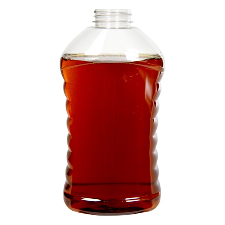 40 oz. (Honey Weight) PET Ribbed Hourglass Bottle with 38/400 Neck (Cap Sold Separately)