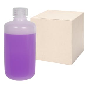 8 oz./250mL Nalgene™ Lab Quality Narrow Mouth HDPE Bottles with 24mm Caps - Case of 72