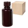 2 oz./60mL Nalgene™ HDPE Narrow Mouth Amber Bottles with 20mm Caps - Case of 72