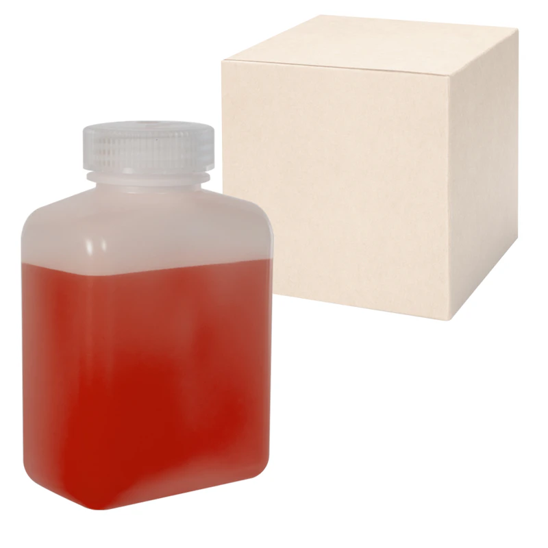 8 oz./250mL Nalgene™ HDPE Rectangular Bottles with 38mm Caps - Case of 72