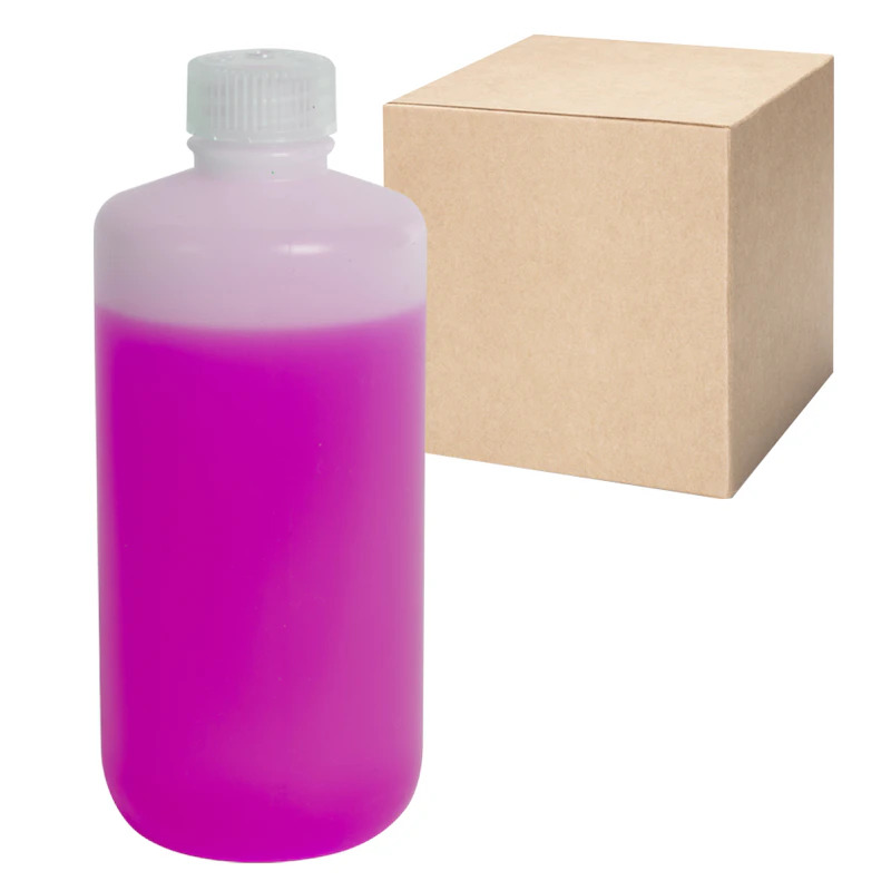 16 oz./500mL Nalgene™ Natural Level 5 Fluorinated HDPE Bottles with 28mm Caps - Case of 48