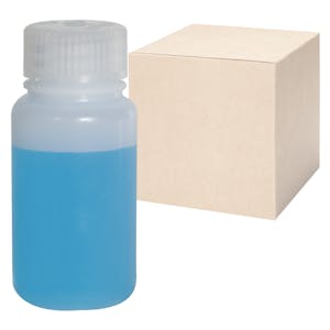 2 oz./60mL Nalgene™ Lab Quality Wide Mouth HDPE Bottles with 28mm Caps - Case of 72