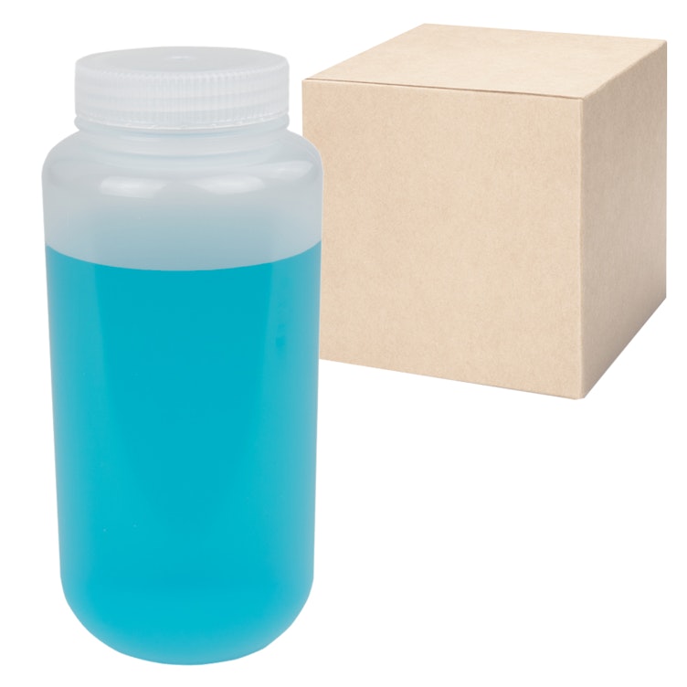 32 oz./1000mL Nalgene™ Lab Quality Wide Mouth Polypropylene Bottles with 63mm Caps - Case of 24