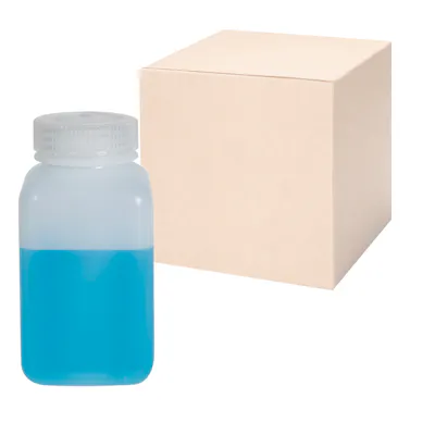 32 oz./1000mL Nalgene™ Wide Mouth Polyethylene Square Bottles with 63mm Caps - Case of 24