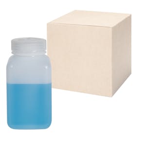32 oz./1000mL Nalgene™ Wide Mouth Polyethylene Square Bottles with 63mm Caps - Case of 24