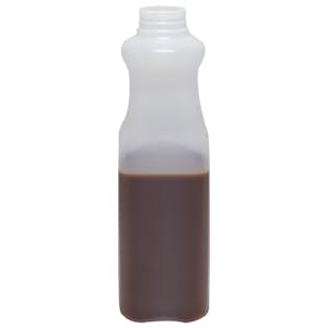 Tall Square HDPE 32 oz. Beverage Bottle with SSJ Neck