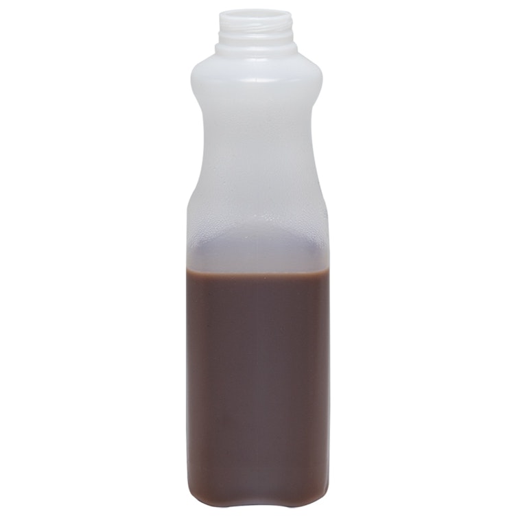 Tall Square HDPE 32 oz. Beverage Bottle with SSJ Neck