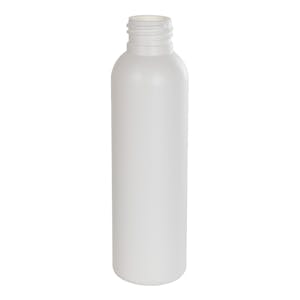 4 oz. White HDPE Tall Cosmo Bottle with 24/410 Neck (Cap Sold Separately)