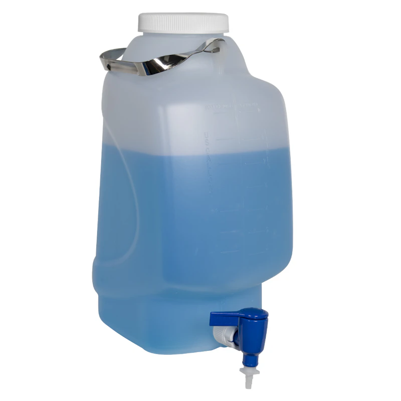 10 Liter Diamond® RealSeal™ Rectangular Polypropylene Carboy with Spigot