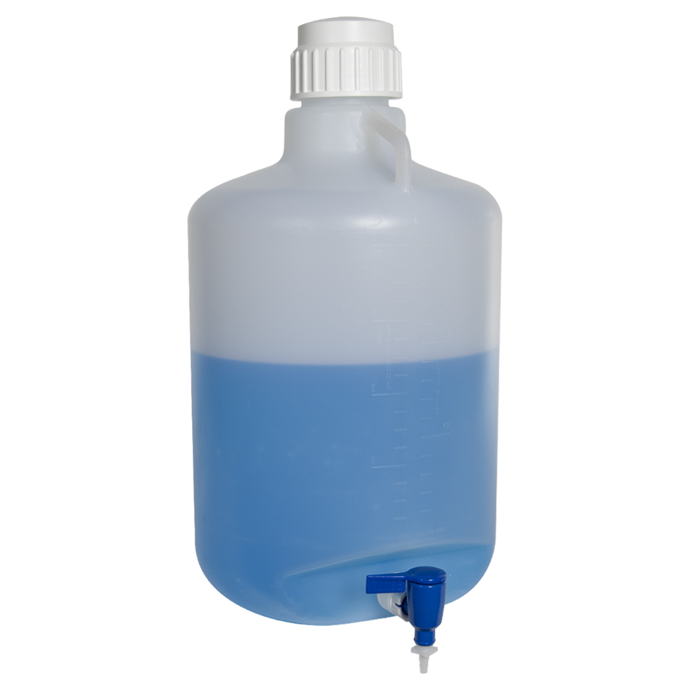 Karter Scientific 5L Round Carboy With Spigot - Polypropylene Container With Handle