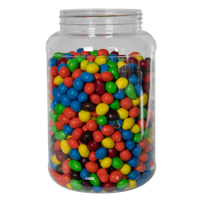 107 oz. Clear PET Round Jar with Label Panel & 110/400 Neck (Cap sold Separately)
