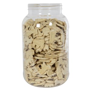 128 oz. (1 Gallon) Clear PET Round Jar with Label Panel & 110/400 Neck (Caps Sold Separately)