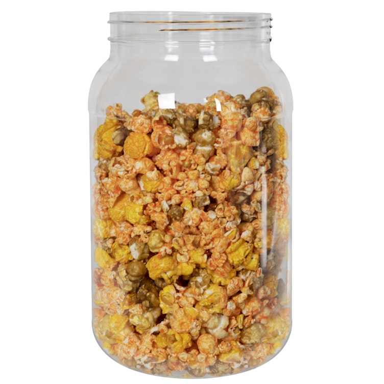 128 oz. (1 Gallon) Clear PET Round Jar with Label Panel & 120/400 Neck (Caps Sold Separately)