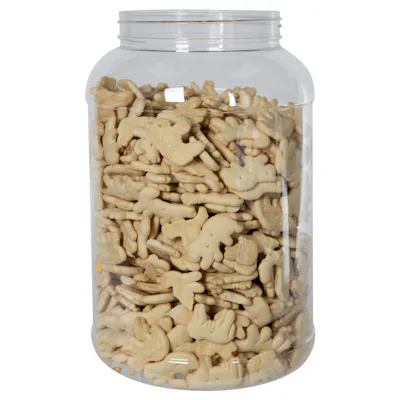 159 oz. Clear PET Round Jar with Label Panel & 120/400 Neck (Cap sold Separately)