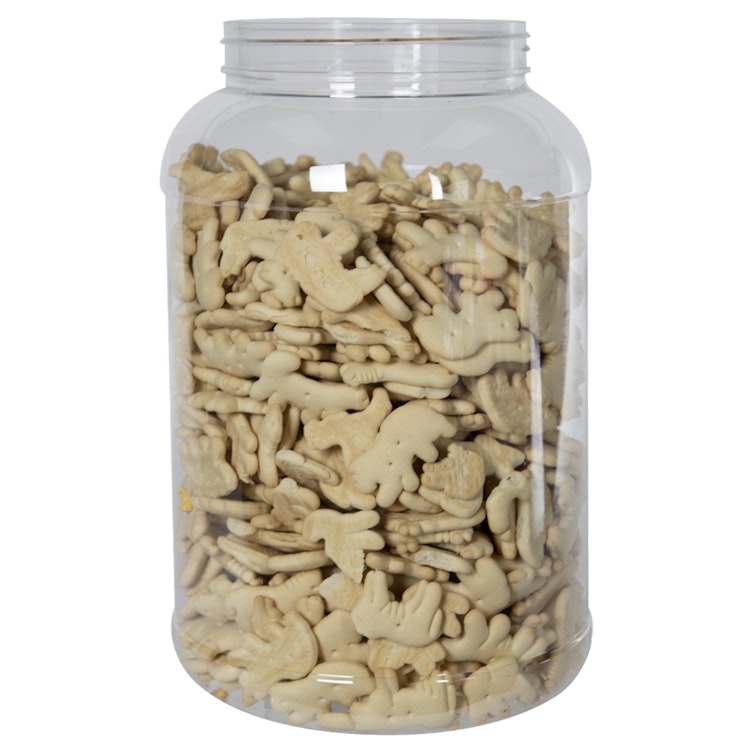 159 oz. Clear PET Round Jar with Label Panel & 120/400 Neck (Caps Sold Separately)