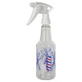 16 oz. Clear PET Bottle with Barber Shop Embossed Graphic & 28/400 White Trigger Sprayer