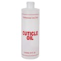8 oz. Natural HDPE Cylinder Bottle with 24/410 Neck & Red "Cuticle Oil" Embossed (Caps Sold Separately)