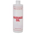 8 oz. Natural HDPE Cylinder Bottle with 24/410 Neck & Red "Massage Oil" Embossed (Caps Sold Separately)