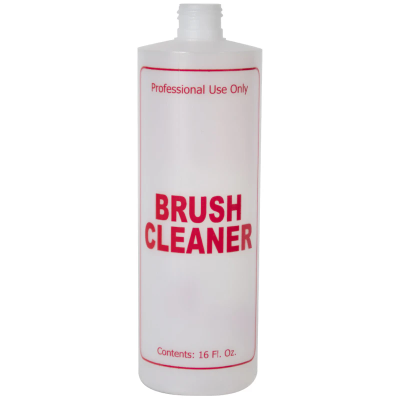 16 oz. Natural HDPE Cylinder Bottle with 24/410 Neck & Red "Brush Cleaner" Embossed (Cap sold Separately)