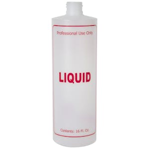 8 oz. Natural HDPE Cylinder Bottle with 24/410 Neck & Red "Liquid" Embossed (Caps Sold Separately)