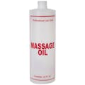 16 oz. Natural HDPE Cylinder Bottle with 24/410 Neck & Red "Massage Oil" Embossed (Caps Sold Separately)