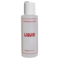4 oz. Natural HDPE Cylinder Bottle with 24/410 White Dispensing Disc-Top Cap & Red "Liquid" Embossed