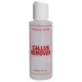 4 oz. Natural HDPE Cylinder Bottle with 24/410 White Dispensing Disc-Top Cap & Red "Callus Remover" Embossed