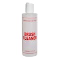 8 oz. Natural HDPE Cylinder Bottle with 24/410 White Dispensing Disc-Top Cap & Red "Brush Cleaner" Embossed
