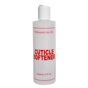 8 oz. Natural HDPE Cylinder Bottle with 24/410 White Dispensing Disc-Top Cap & Red "Cuticle Softener" Embossed
