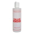 8 oz. Natural HDPE Cylinder Bottle with 24/410 White Dispensing Disc-Top Cap & Red "Callus Remover" Embossed