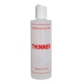 8 oz. Natural HDPE Cylinder Bottle with 24/410 White Dispensing Disc-Top Cap & Red "Thinner" Embossed