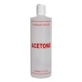 16 oz. Natural HDPE Cylinder Bottle with 24/410 White Dispensing Disc-Top Cap & Red "Acetone" Embossed