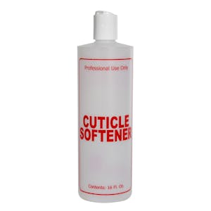 16 oz. Natural HDPE Cylinder Bottle with 24/410 White Dispensing Disc-Top Cap & Red "Cuticle Softener" Embossed