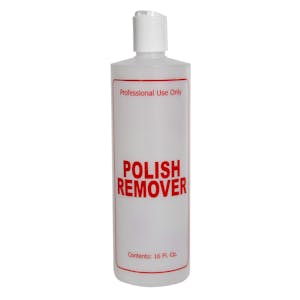 16 oz. Natural HDPE Cylinder Bottle with 24/410 White Dispensing Disc-Top Cap & Red "Polish Remover" Embossed