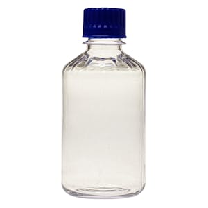 500mL Polycarbonate Graduated Boston Round Bottles with 38/430 Caps - Case of 72